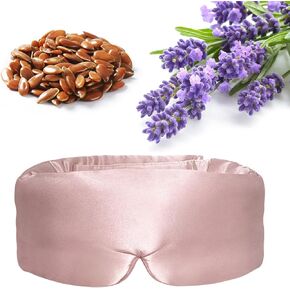 Lavender Eye Mask, Aromatherapy Weighted Sleep Mask for Dry Eyes Men Women, Microwave Heated Hot Therapy Eye Cover Moist Compression Pain Relief, Eye Pillow for Puffy Eyes, Sinus Pain, Pink