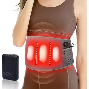 Heating Pad for Back Pain Relief, 8000mAh Portable Power Supply 60 Inchs Heating Pads for Cramps with Extended Belt,Soft and Skin Friendly Material Heat Belly Wrap Belt with Vibration Massage