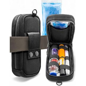 ENCASED Wearable Insulin Travel Cooler Belt Case - TSA Approved Ice Pack, Double Insulated Cooling Bag, Diabetic Medication Holder with Pens Storage Pouch (Wrist/Neck Carrying Straps Included)