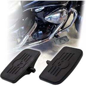 ركاب القدم الخلفي Footpeg Pedger Peg Floardboardboard forboard for Harley Dyna Electra Road Road Electra Roadking Fatboy Sportster 883 1200 Dynas Softails V-Rod (Skull 7.9*4.5 "، Black)