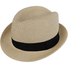 Boys Sun Hat Simplicity Short Brim Sun Protection Knitted Straw Hat Summer Beach Travel Camping Headgear for 4 Years Old