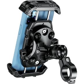 KDR-M28 Motorcycle Smartphone Holder, Mobile Holder, Smartphone Holder for Motorcycles, Vibration Absorption, Mount, Air Mount, Integrated, Side Lever Lock, Durable Strength, Intermediate