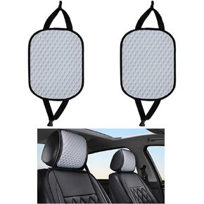 Mandark 2PCS Car Headrest Cover, Dirt-Proof Washable Vehicle Seat Head Rest Protector, Breathable Automotive Interior Front Headrest Protection Dust Covering Accessories, Universal Fit (Pink)
