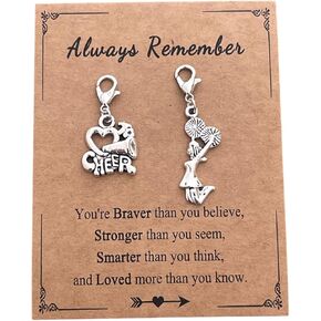 AMOBESTER Cheer Clip on Charms Love to Cheer Charm for Bracelet Necklace DIY Jewery Making