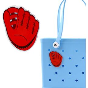 Baseball Mitt Sports Charm for Bogg Bag ، ببساطة حقائب الجنوبية وأنماط مماثلة ، أكريليك 3 "سحر إدراج ملحق لحقيبة الشاطئ المطاط