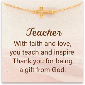 STORYJEWELLERY Teacher Gifts for Christmas: Cross Bracelet in Brass for Women