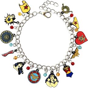 HyeeMiZine Superhero Wonder Charm Bracelet Gifts for Woman Men