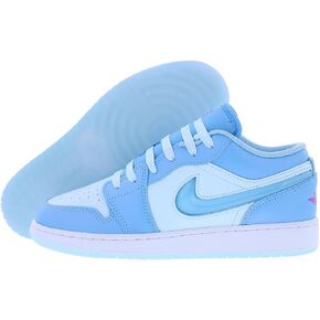 Air Jordan 1 Low SE Big Kids' Shoes (FN7366-400, Aquarius Blue/Glacier Blue/Hyper Violet) Size 6
