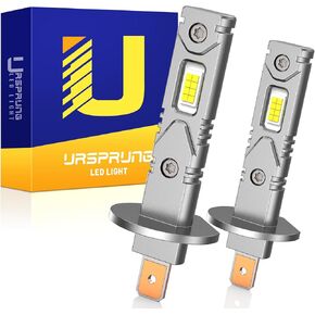 Ursprung Fahren H11/H9/H8 LED Bulbs, 100W 600% Ultra Brighter H11 Light Bulbs, 1:1 Same Size with Turbo Fan, 3-Min Plug-N-Play Fog Light Bulbs, 6500K Cool White, Non-polarity, Pack of 2