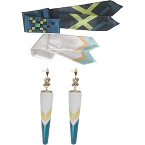 Kinich Earrings Cosplay Costume Decoration Headband Props Accessories