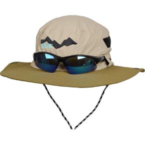 Edtrek Adventure Sun Hat for Womens Mens Kids Wide Brim Boonie مع نظارة شمسية ثقب قبعة الشاطئ
