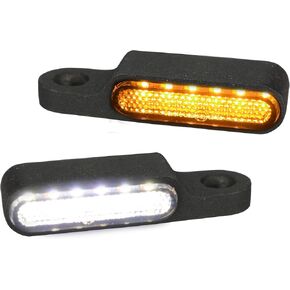 LED Universal Motorcycle Mini Handibar LED إشارات Amber Blinkers 12V الأمامية الجارية الأضواء المتوافقة مع Harley Dyna Yamaha Sportster Honda Road King Softail Kawasaki