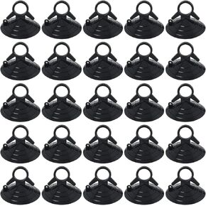20pcs أكواب شفط مع حلقة 4.5x4.5 سم بلاك PVC Car Car Sunshade Cup Strong Pull Ring Cup Tuction Cup