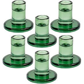 حاملي شمعة الزجاج الوردي من Telosma 6pcs للشموع الفاتحة ، حاملي الشموع يتناسب مع شمعة تفتق التي يبلغ قطرها 0.75-0.8 بوصة ، لحفل الزفاف ، ديكور عشاء المواعدة في عيد الحب