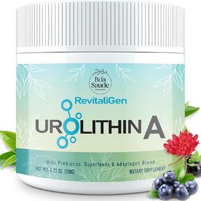 ملحق مسحوق Urolithin A 2000mg مع Superfoods ، مزيج Adaptogen و prebiotics - 4.23 أوقية