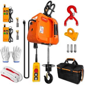 ونش رافعة كهربائي 3 في 1، ونش كهربائي محمول 1100 رطل مع سلك وجهاز تحكم عن بعد لاسلكي، رافعة رافعة كهربائية 110 فولت، حماية من الحمل الزائد، ارتفاع رفع 25 قدم للسحب in Kuwait