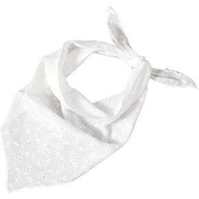 Lusofie Hair Bandanas for Women White Head Ayelet Embroidered Head Kerchief for Women’s Hair Cute Head Dickf for Women