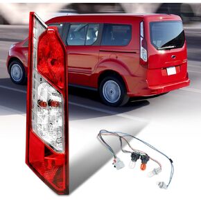 مصابيح الذيل متوافقة مع Ford Transit Connect 2014-2023 المصباح الخلفي مع لمبات جديدة وتسخير (جانب السائق الأيسر)