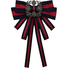 Bow Tie for Women, Womens Bow Tie Rhinestone Adjustable Pre-Tied Bowtie Solid Color Bowtie for Party Banquet Prom