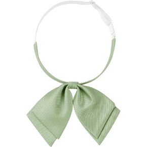 Women's Bowtie Satin Adjustable Pre-Tied Double Layer Collar Bow Ties for Uniform Shirt