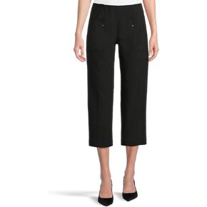 Elliott Lauren Women's Pull on Updated Crop Cargo Pocket Pants with Rivets Detail