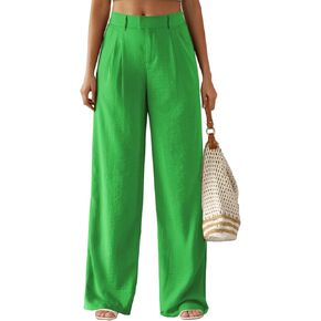 Feiersi Women's Wide Leg Pants Casual High Waisted Slacks Straight Dressy Pants Palazzo Trousers with Pockets