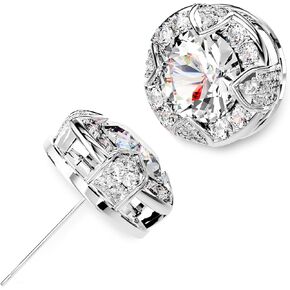 18k Gold Nugget Earrings for Men Cubic Zirconia Square Earrings for Men Women Hypoallergenic Jewelry