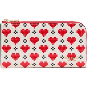 kate spade new york Women's Zip Around Continental Wallet, Cream Multi