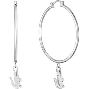 Lacoste Crocodile Hoop Earrings for Men and Women - Stainless Steel Jewelry - Crocodile Style, Striking Collection - Accessory, Gift for Him and Her
