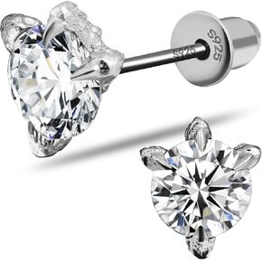 أقراط مسمار مويسانيت ، أقراط Dragon Claws ، D Round Round Cut VVS1 Diamond 925 Sterling Silver Plated ، هدية فاخرة للنساء الرجال