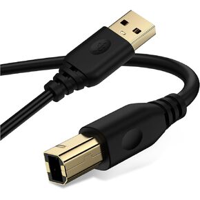 USB Printer Cable 10FT USB-A to USB-B Cable USB 2.0 Scanner Cable Type B Cable High-Speed Printer Cord for HP Laptop Canon Dell Epson Samsung Brother Lexmark Piano Keyboard MIDI Controller Computer
