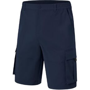 Yundobop Men's Casual 9" Inseam Cargo Shorts Twill Classic Stretch Golf Summer Short with 6 Pockets