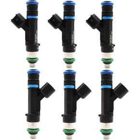 HiSport Fuel Injector 0280158020 6 PCS Repalcement For 2004-2012 Dodge Jeep 3.7L V6