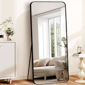 71 "x32" مرآة كبيرة الطول الكامل ، سبيكة الألومنيوم إطار الأرضية مرآة لغرفة غرفة النوم غرفة الملابس ، الأسود