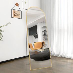 Arched Mirror Full Length, 57"x18" Floor Mirrors with Aluminum Alloy Frame, Free-Standing Wall Mounted or Leaning Large Dressing Mirror for Cloakroom, Bedroom, Living Room or Any Other Room