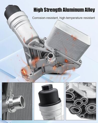 Engine Oil Cooler Filter Housing Assembly Replace 11428583895 Compatible with BMW 340i 440i 540d 540i 640i 740i M240i X3 X4 3.0L 2016-2021, Aluminium in Saudi Arabia