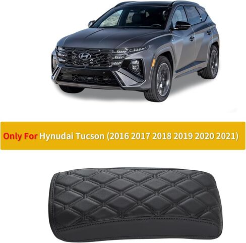 GIANT PANDA Custom Console Cover Armrest Cover Fit Hyundai Tucson 2016-2021,Waterproof Leather Center Console Cover - Full Protection - Black in Kuwait