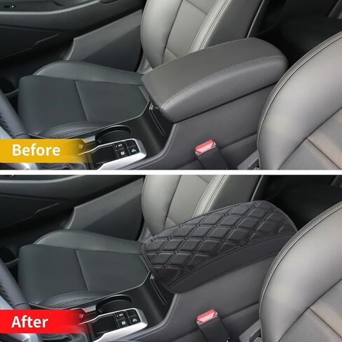 GIANT PANDA Custom Console Cover Armrest Cover Fit Hyundai Tucson 2016-2021,Waterproof Leather Center Console Cover - Full Protection - Black in Kuwait