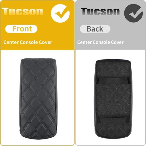 GIANT PANDA Custom Console Cover Armrest Cover Fit Hyundai Tucson 2016-2021,Waterproof Leather Center Console Cover - Full Protection - Black in Kuwait