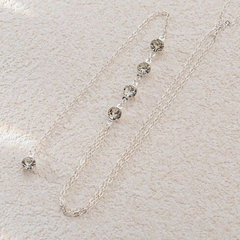 قلادة طويلة للنساء قلادة ضيقة من اللباد الفضة اللطيفة على شكل Y قلادة زفاف زفاف قلادة. in Kuwait