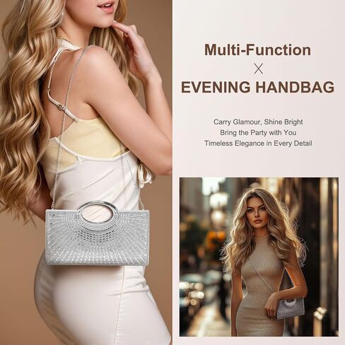 Evening Bags Clutch Purses for Women Formal, Rhinestone Handbags Purse Shoulder Bag with Chain Sparkly for Wedding Guest Party Gold in Saudi Arabia