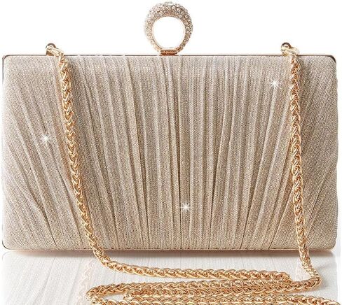 BABEYOND Clutch Purses for Women - Evening Bag Glitter Pleated Clutch for Bride Party Prom Wedding in Saudi Arabia