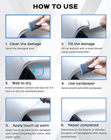 149/9149 Polar White Touch Up Paint Kit Compatible with Mercedes-Benz Exact Match Car Scratch Repair Touch Up Paint Kit in Saudi Arabia
