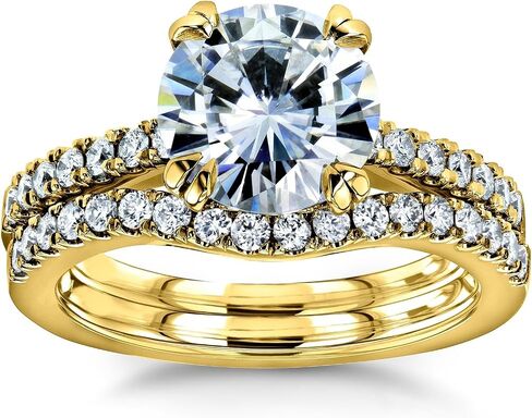 Kobelli Lab Grown Diamond Engagement Ring Wedding Band Bridal Set 1 7/8 CTW 14k Gold (DEF/VS) in Saudi Arabia
