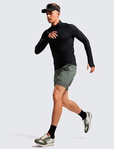 CRZ YOGA 2 in 1 Mens Athletic Shorts 3.5'' with Liner Quick Dry Lightweight for Running Gym with Zip Pockets in Saudi Arabia