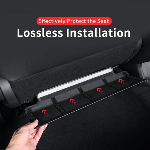 Stainless steel seat protection plate is suitable for the 2024 to present Lexus GX550 internal anti kick decorative panel modification accessories (Black) in Saudi Arabia