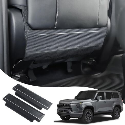 Stainless steel seat protection plate is suitable for the 2024 to present Lexus GX550 internal anti kick decorative panel modification accessories (Black) in Saudi Arabia
