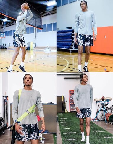Mens Graphic Shorts Basketball Drawstring Casual Workout Athletic Summer Running Shorts in Saudi Arabia