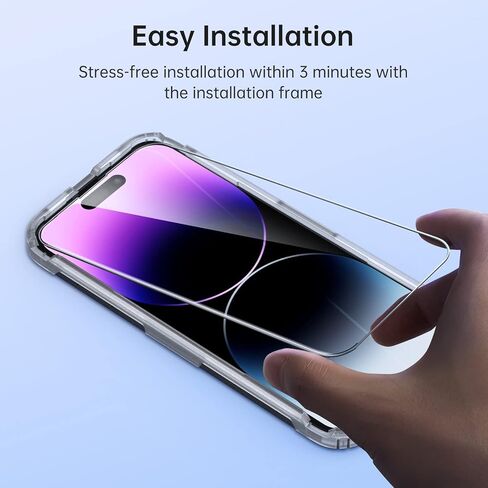 SYNCWIRE Screen Protector for iPhone 15 [6.1 inch], Reinforced Tempered Glass with Easy Installation Frame, Bubble Free, HD Clear, Shatterproof, Scratch Resistant, Case Friendly, 3 Pack in Saudi Arabia