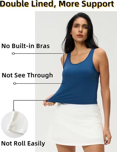 Ajisai Womens مزدوجة تصطف تجريب TOPS قمم سكوب الرقبة يوجا خزانات المحاصيل غير أكيمة صيف الصيف in Kuwait